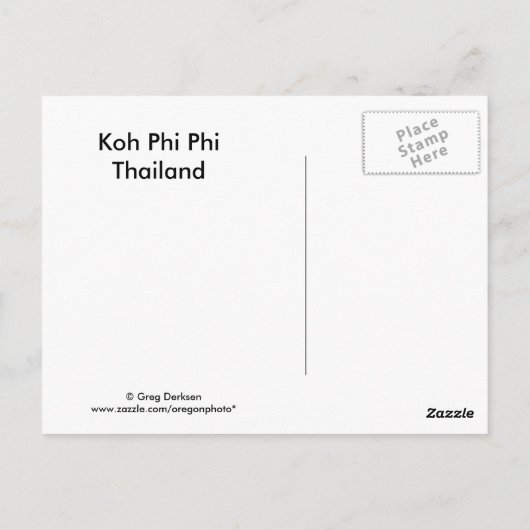 Koh Phi Phi Postkarte (Rückseite)