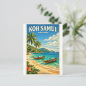 Koh Samui Insel, Thailand Retro Postkarte (Stehend Vorderseite)