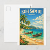 Koh Samui Insel, Thailand Retro Postkarte (Vorne/Hinten)