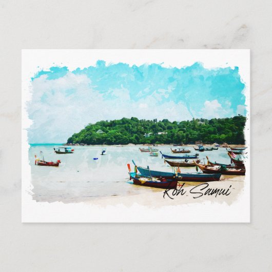 Koh Samui Thailand Beach Paradies Postkarte (Vorderseite)