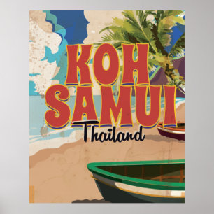 Koh Samui, Thailand Vintage Travel Poster. Poster