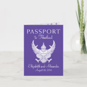Koh Samui Thailand Wedding Passport Einladung (Vorderseite)
