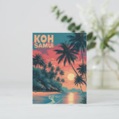 Koh Samui vintage Postkarte (Stehend Vorderseite)