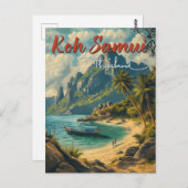 Koh Samui Vintage Travel Postkarte (Vorne/Hinten)