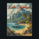 Koh Samui Vintage Travel Postkarte<br><div class="desc">Mit dieser bezaubernden Vintage-Postkarte bringen Sie in die idyllische Küste von Koh Samui,  Thailand. Diese Postkarte vereint das Wesen der Insel in einem Retro-Stil,  ideal,  um Ihren Lieben eine Touch des Paradieses zu schicken.</div>