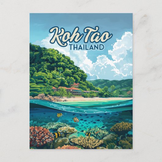 Koh Tao Thailand Asia Scuba Diving Beach Island Postkarte (Vorderseite)