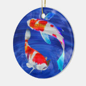 Kohaku Duo in Deep Blue Pond Keramikornament (Links)