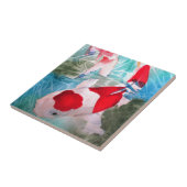 Kohaku Koi 2 japanische Aquarell-Fischkunst Fliese (Seite)