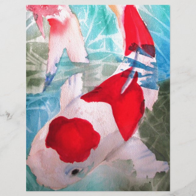 Kohaku Koi 2 Japanische Aquarell-Kunst (Vorderseite)
