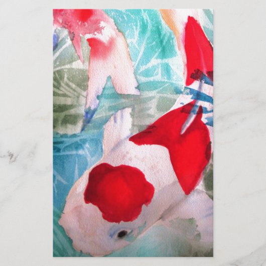 Kohaku Koi 2 Japanische Aquarell-Kunst Briefpapier (Vorderseite)