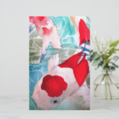 Kohaku Koi 2 Japanische Aquarell-Kunst Briefpapier (Stehend Vorderseite)