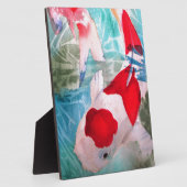 Kohaku Koi 2 Japanische Aquarell-Kunst Fotoplatte (Seite)