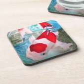 Kohaku Koi 2 Japanische Aquarell-Kunst Getränkeuntersetzer (Linke Seite)