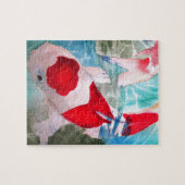 Kohaku Koi 2 Japanische Aquarell-Kunst Puzzle (Horizontal)