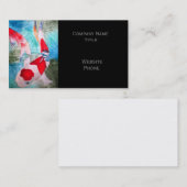 Kohaku Koi 2 japanische Fische stilvoller Visitenkarte (Vorne/Hinten)