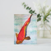 Kohaku Koi Japanische Aquarellkunst Postkarte (Stehend Vorderseite)