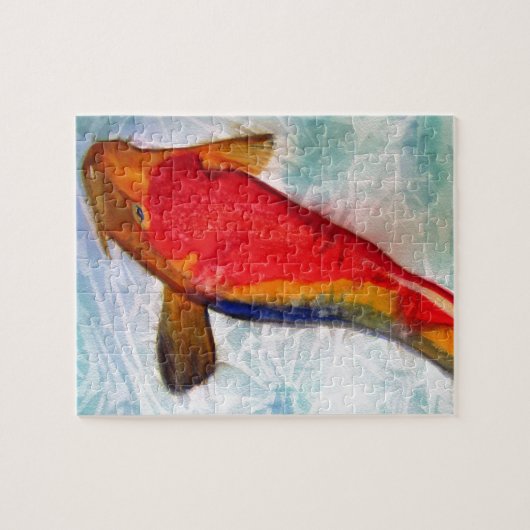 Kohaku Koi Japanische Aquarellkunst Puzzle (Horizontal)