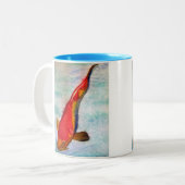 Kohaku Koi Japanische Aquarellkunst Zweifarbige Tasse (Vorderseite Links)