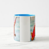 Kohaku Koi Japanische Aquarellkunst Zweifarbige Tasse (Mittel)