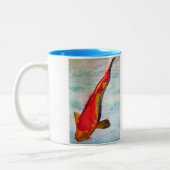 Kohaku Koi Japanische Aquarellkunst Zweifarbige Tasse (Links)