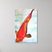 Kohaku Koi Japanischer Fisch Original Aquarellkuns Leinwanddruck (Vorderseite)