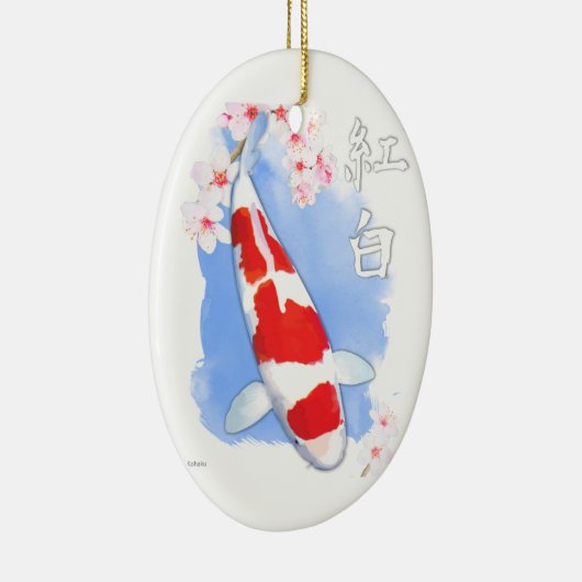 Kohaku Koi Keramikornament (Rechts)