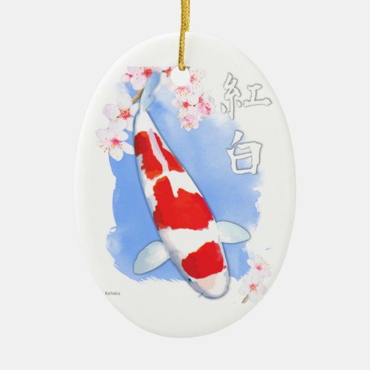 Kohaku Koi Keramikornament (Vorne)