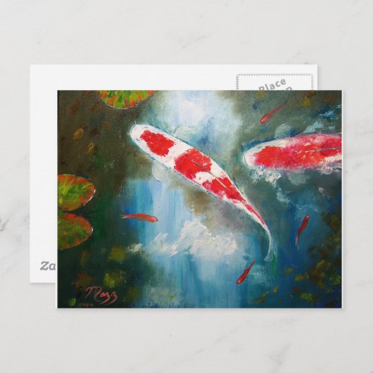 Kohaku Koi Postkarte (Vorne/Hinten)
