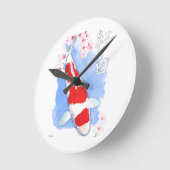 Kohaku Koi Runde Wanduhr (Winkel)