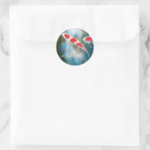 Kohaku Koi Runder Aufkleber (Tasche)