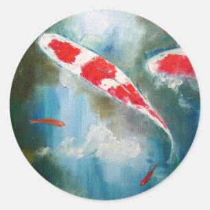 Kohaku Koi Runder Aufkleber