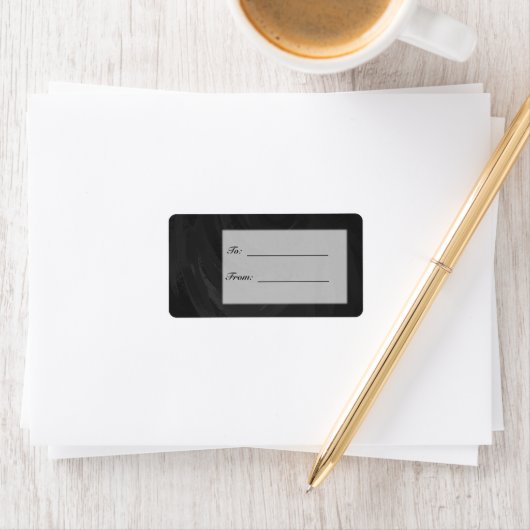 Kohl Black Monogram Personalisiert Adressaufkleber (Insitu)