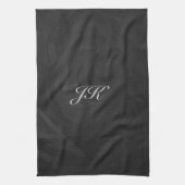 Kohl Black Monogram Personalisiert Geschirrtuch (Vertikal)