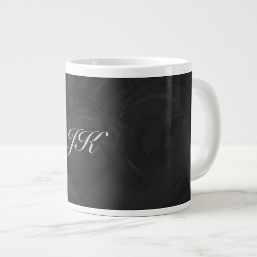 Kohl Black Monogram Personalisiert Jumbo-Tasse (Vorderseite Rechts)