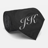 Kohl Black Monogram Personalisiert Krawatte (Gerollt)