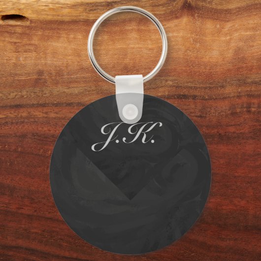 Kohl Black Monogram Personalisiert Schlüsselanhänger (Vorderseite)