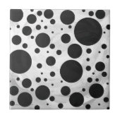 Kohl Black Polka Dot Pattern Fliese (Vorderseite)