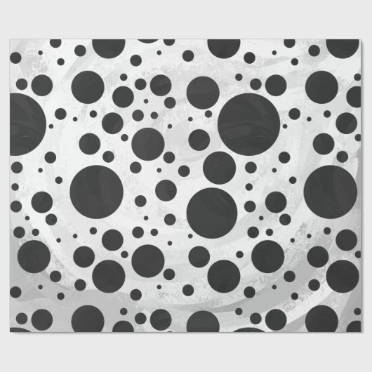 Kohl Black Polka Dot Pattern Geschenkpapier (Flach)