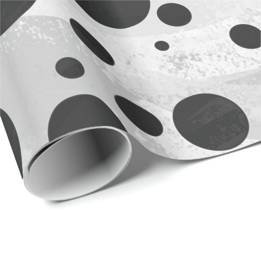 Kohl Black Polka Dot Pattern Geschenkpapier (Rolleneckpunkt)