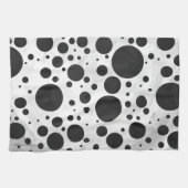 Kohl Black Polka Dot Pattern Handtuch (Horizontal)