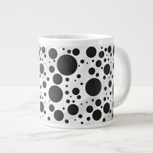 Kohl Black Polka Dot Pattern Jumbo-Tasse (Vorderseite Rechts)