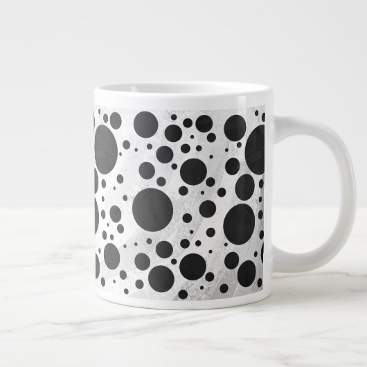 Kohl Black Polka Dot Pattern Jumbo-Tasse (Rechts)