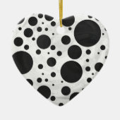 Kohl Black Polka Dot Pattern Keramik Ornament (Vorne)