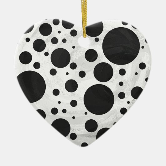 Kohl Black Polka Dot Pattern Keramik Ornament (Vorne)