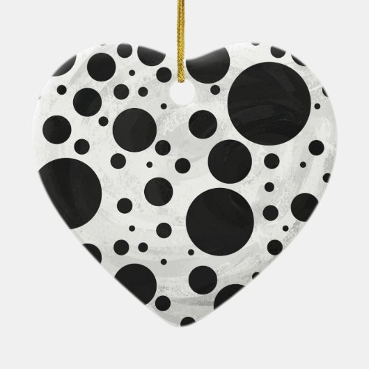 Kohl Black Polka Dot Pattern Keramik Ornament (Hinten)
