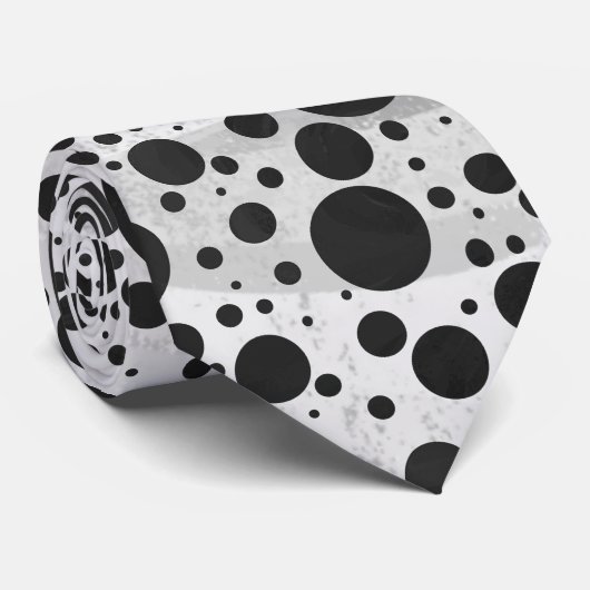 Kohl Black Polka Dot Pattern Krawatte (Gerollt)