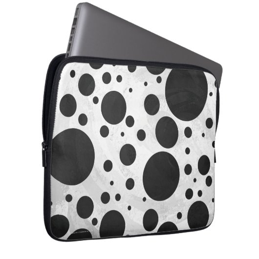Kohl Black Polka Dot Pattern Laptopschutzhülle (Vorne Rechts)