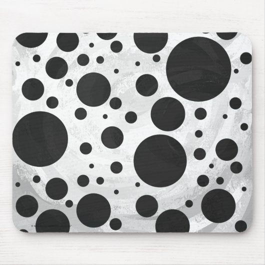 Kohl Black Polka Dot Pattern Mousepad (Vorne)
