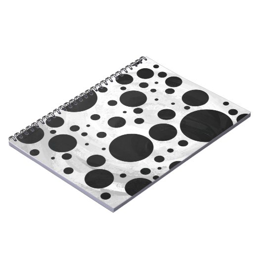Kohl Black Polka Dot Pattern Notizblock (Linke Seite)