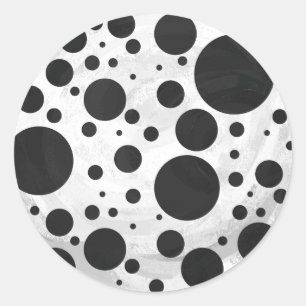 Kohl Black Polka Dot Pattern Runder Aufkleber